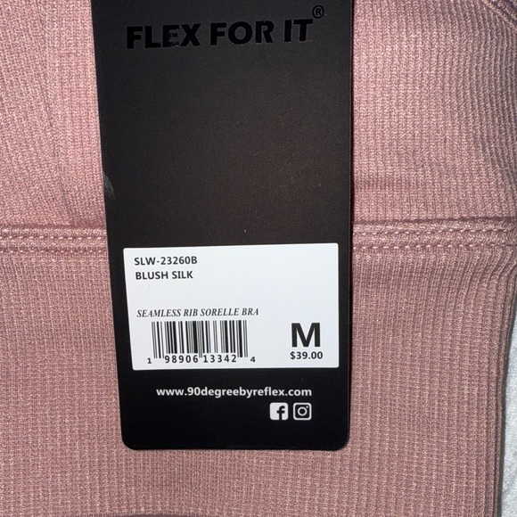 🆕‼️ - NWT - 90 DEGREE BY REFLEX SEAMLESS RIBBED DOUBLE LAYER BRA - Size M - Picture 6 of 7